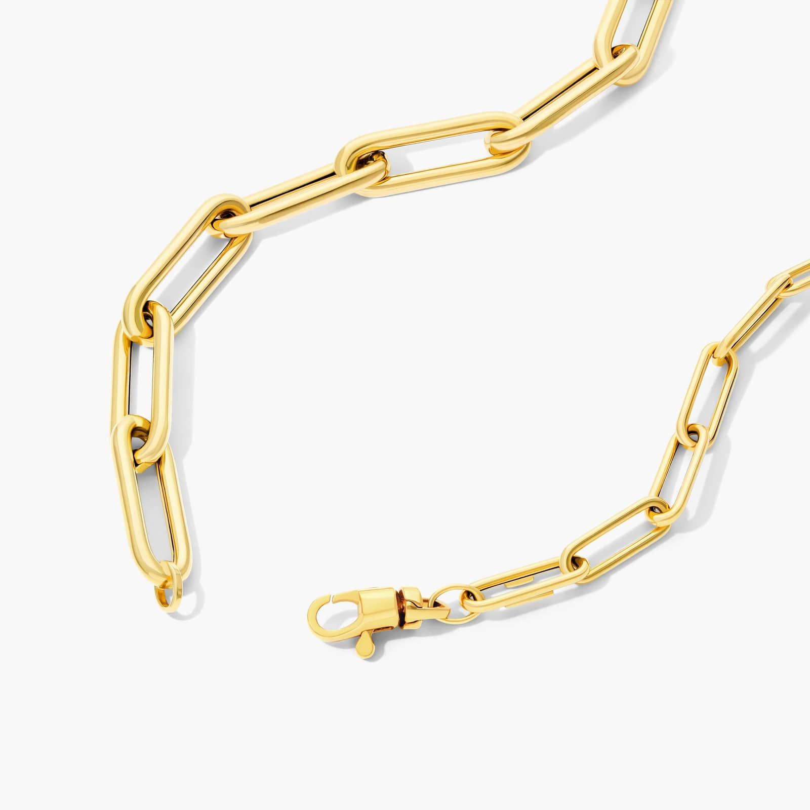 14K Yellow Gold Dual Paper Clip Chain Necklace