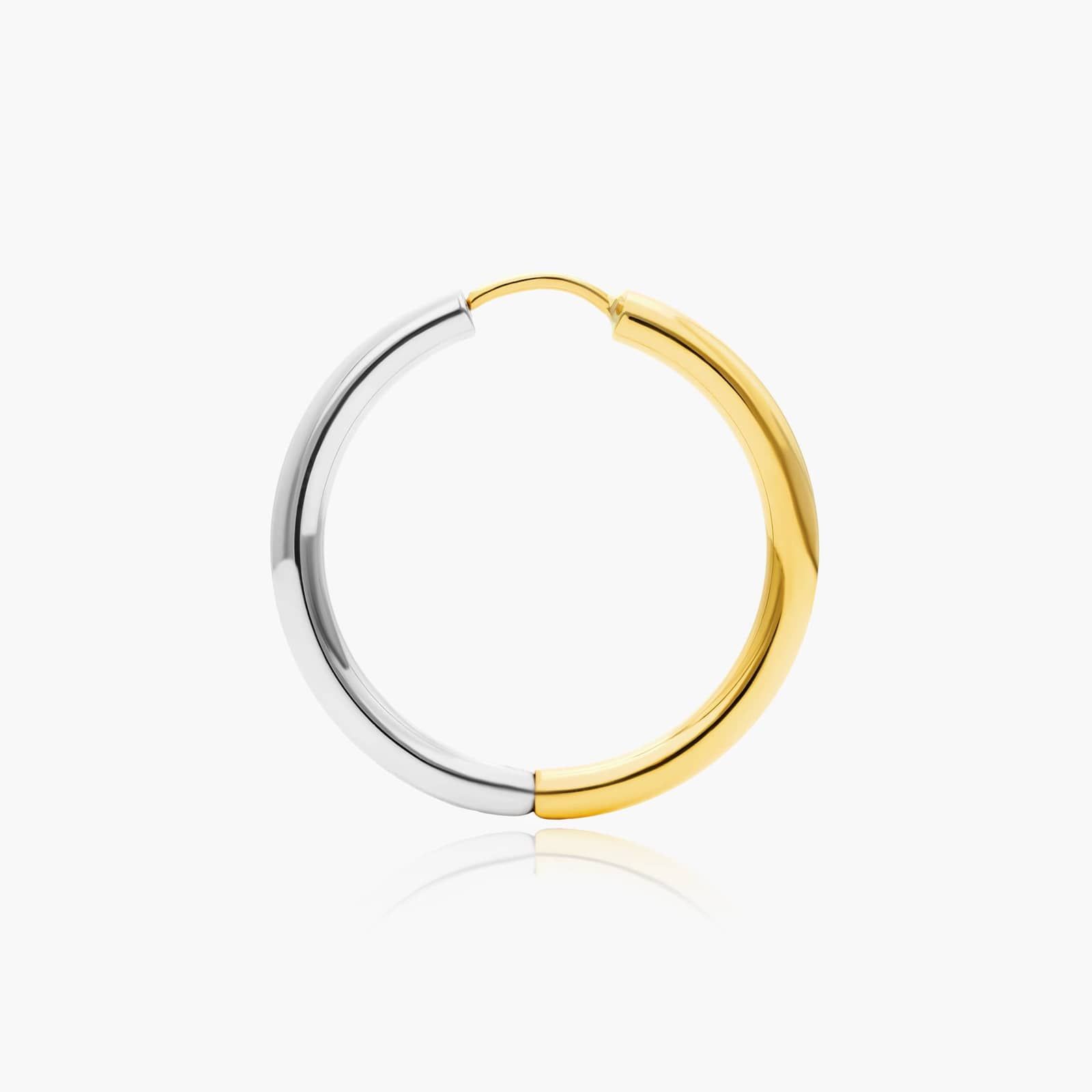 Reversible Hoop Earrings In 14K Yellow Gold