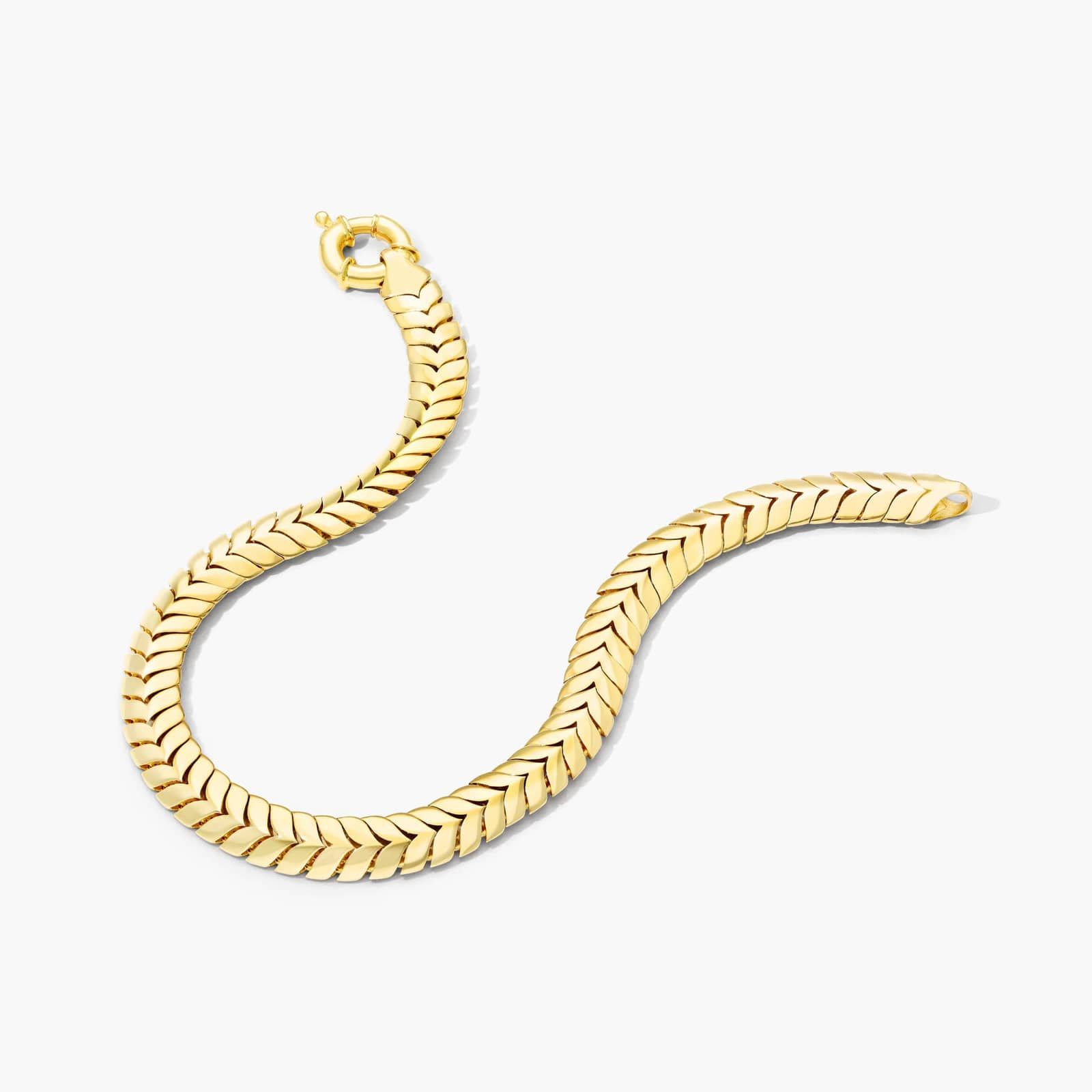Chevron Chain Bracelet In 14K Yellow Gold