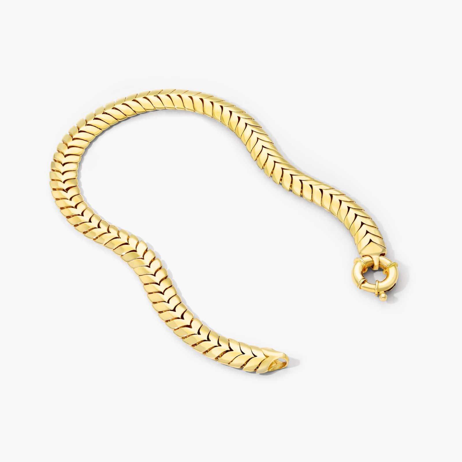 Chevron Chain Bracelet In 14K Yellow Gold