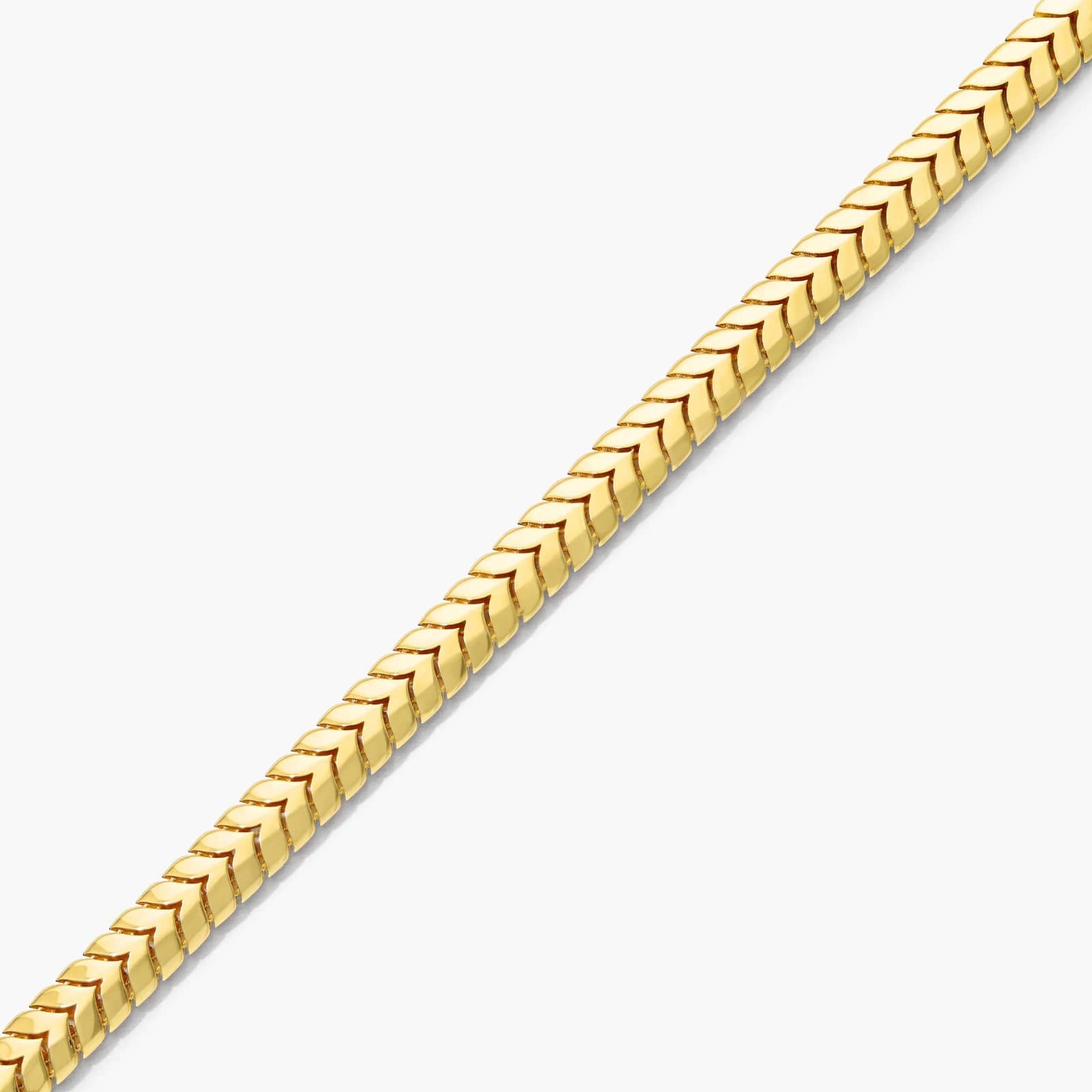 Chevron Chain Bracelet In 14K Yellow Gold