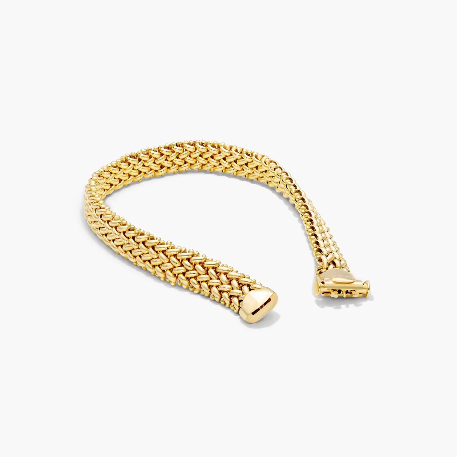 Fancy Double Braid Bracelet In 14K Yellow Gold
