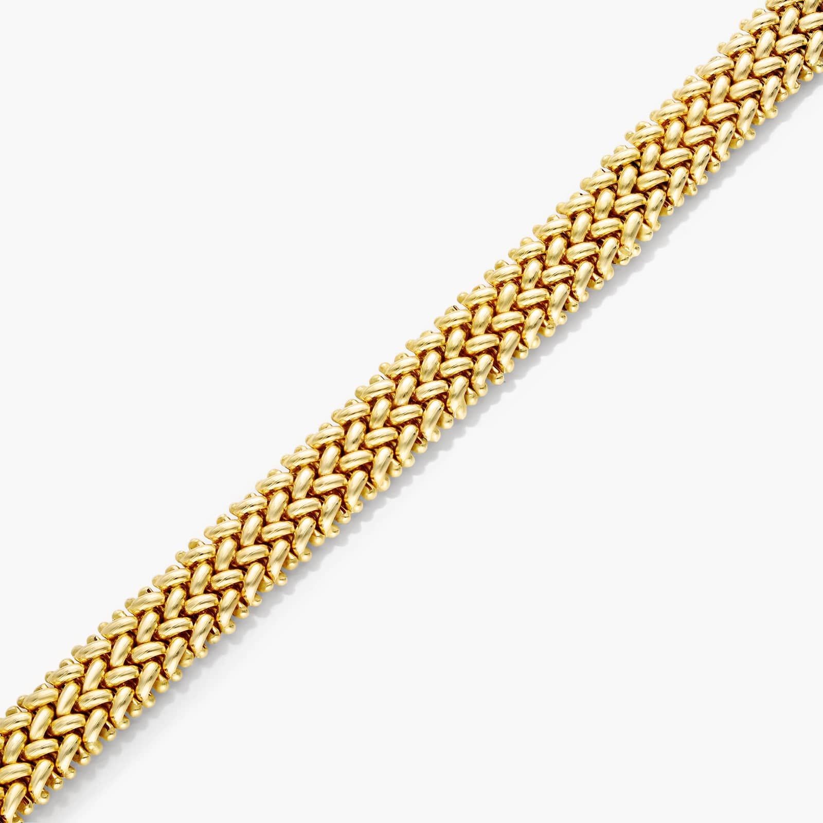 Fancy Double Braid Bracelet In 14K Yellow Gold