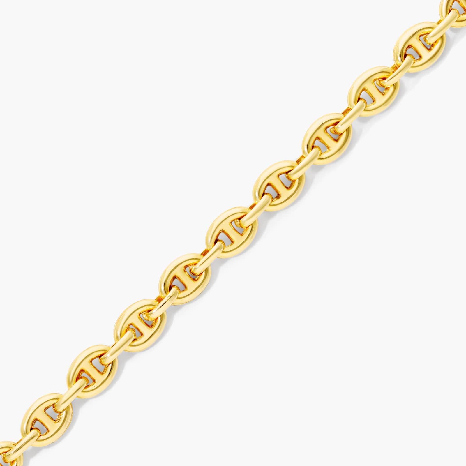 Light Puffed Mariner Chain Bracelet In 14K Yellow Gold