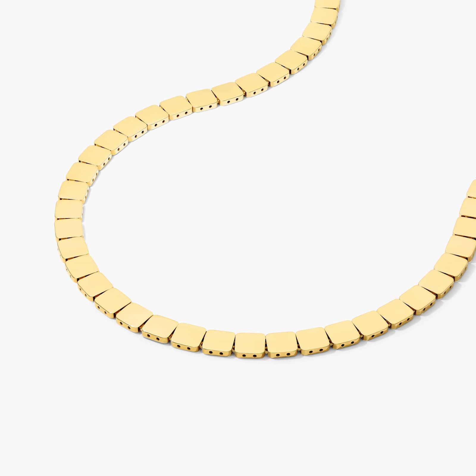 14K Yellow Gold Square Necklace