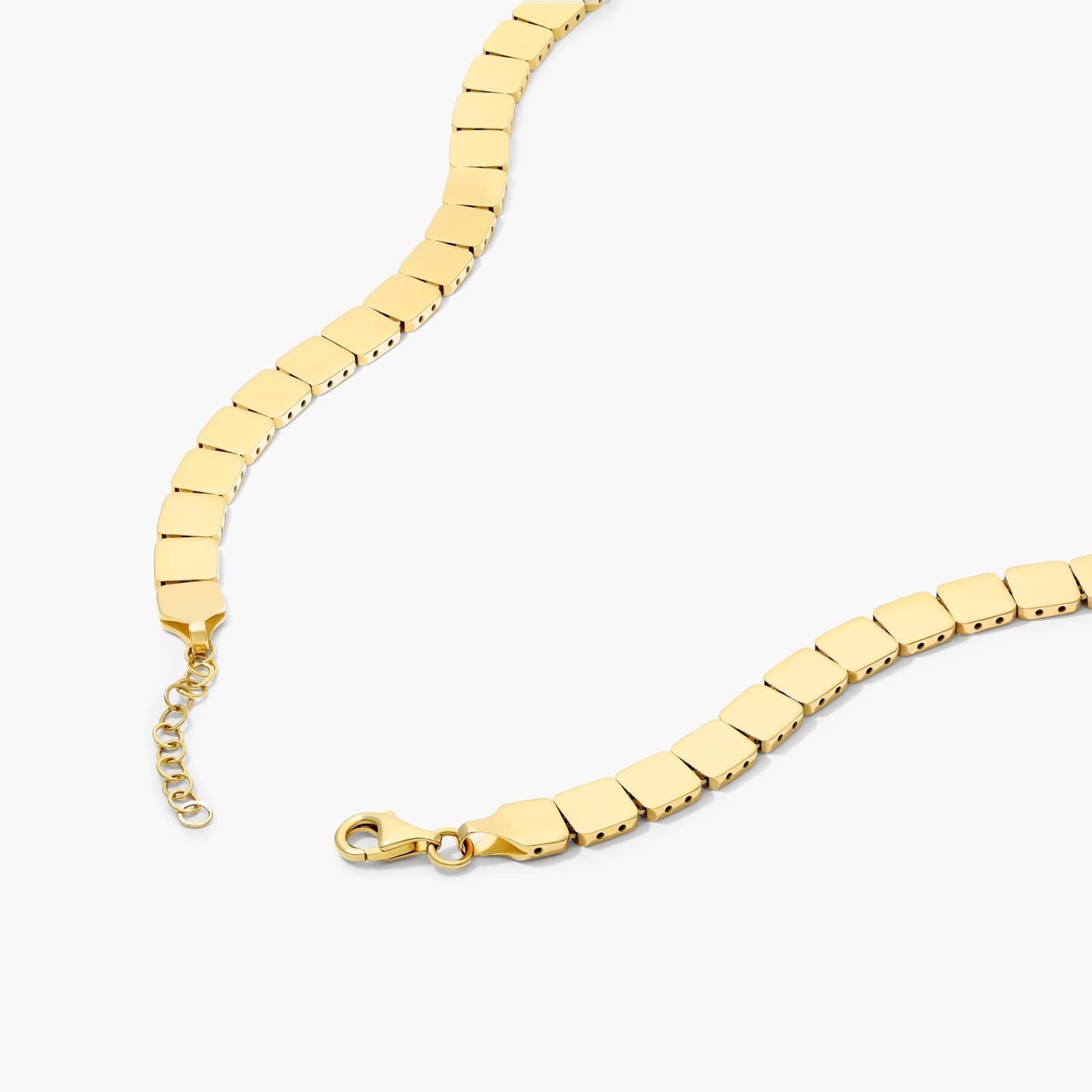 14K Yellow Gold Square Necklace