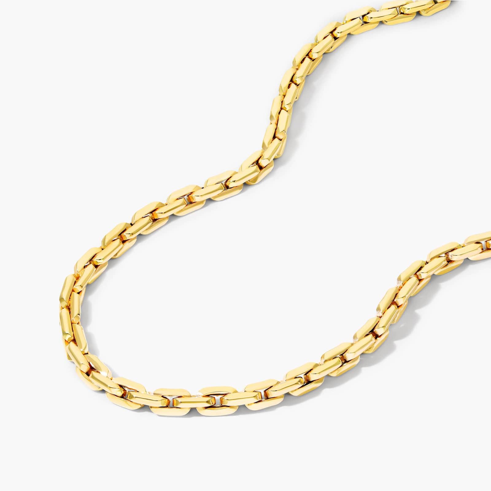 14K Yellow Gold Compressed Cable Link Necklace