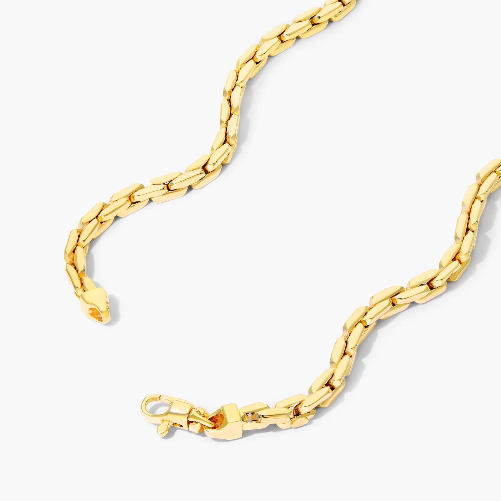 14K Yellow Gold Compressed Cable Link Necklace