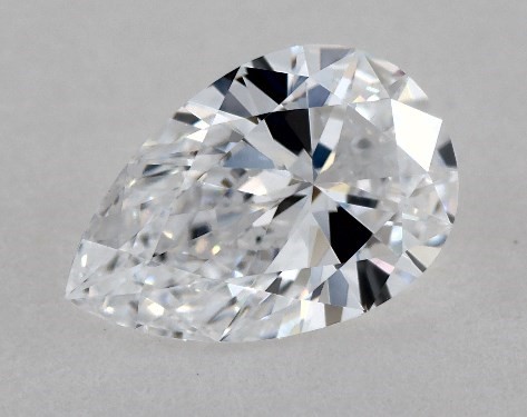 This 0.74 carat pear diamond D color IF clarity has Ideal proportions and a diamond grading report from GIA