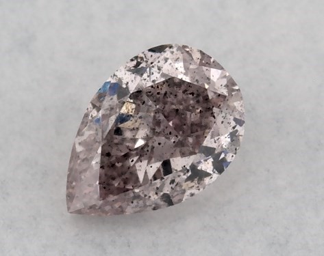 GIA 0.22 Carat Fancy Brownish Purple Pink-I1 Pear Shaped Diamond