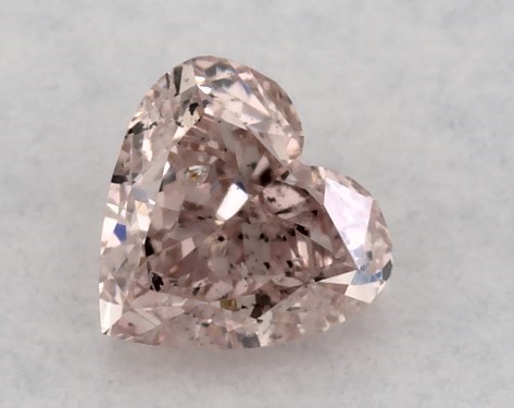 GIA 0.20 Carat Fancy Brownish Pink-I1 Heart Shaped Diamond