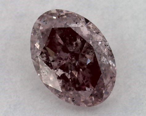 GIA 0.20 Carat Fancy Brownish Pink-I1 Oval Cut Diamond
