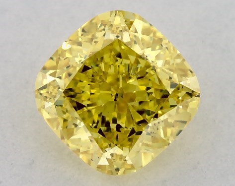 IGI 0.75 Carat Fancy Intense Yellow-SI1 Cushion Cut Lab-Grown Diamond