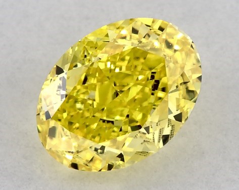 IGI 0.76 Carat Fancy Intense Yellow-VS1 Oval Cut Lab-Grown Diamond