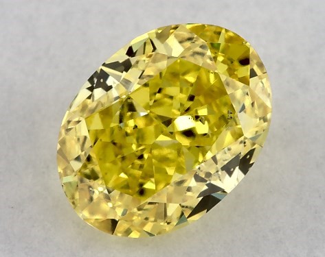 IGI 0.74 Carat Fancy Intense Yellow-SI1 Oval Cut Lab-Grown Diamond