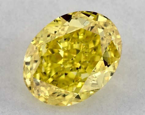 IGI 0.72 Carat Fancy Intense Yellow-VVS2 Oval Cut Lab-Grown Diamond