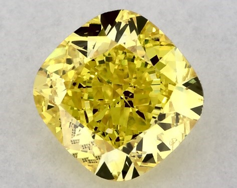 IGI 0.81 Carat Fancy Vivid Yellow-VS2 Cushion Cut Lab-Grown Diamond