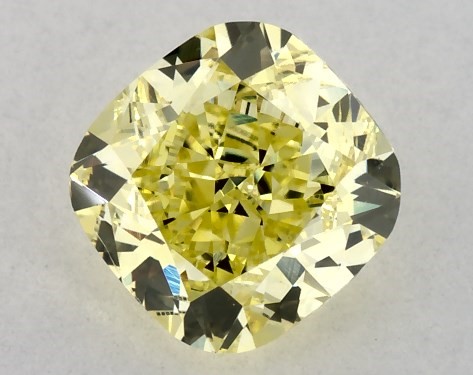 IGI 0.82 Carat Fancy Intense Yellow-SI1 Cushion Cut Lab-Grown Diamond