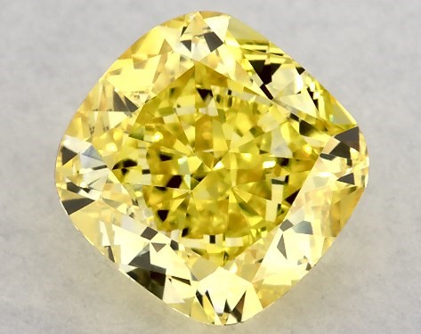 IGI 0.79 Carat Fancy Intense Yellow-VS1 Cushion Cut Lab-Grown Diamond