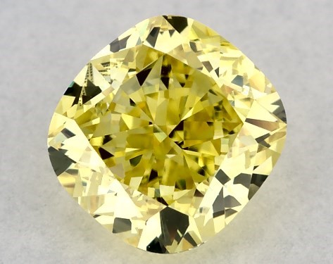 IGI 0.82 Carat Fancy Intense Yellow-VS1 Cushion Cut Lab-Grown Diamond