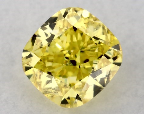 IGI 0.71 Carat Fancy Intense Yellow-VS2 Cushion Cut Lab-Grown Diamond