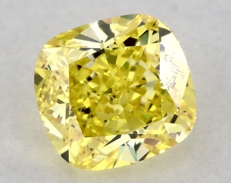 IGI 0.81 Carat Fancy Intense Yellow-VS2 Cushion Cut Lab-Grown Diamond