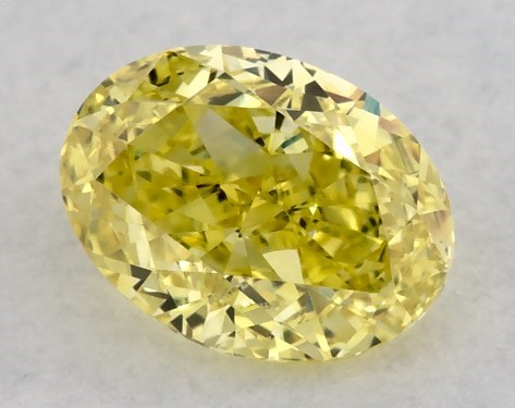 IGI 0.71 Carat Fancy Intense Yellow-VVS2 Oval Cut Lab-Grown Diamond