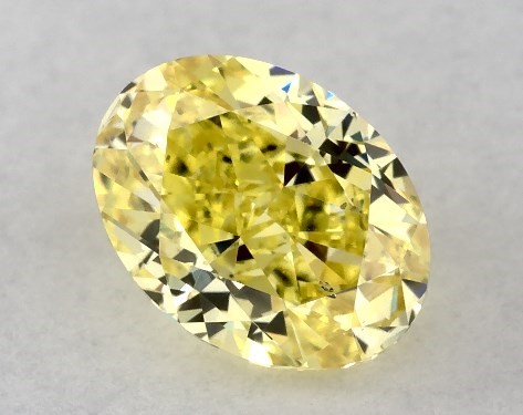 IGI 0.72 Carat Fancy Intense Yellow-SI1 Oval Cut Lab-Grown Diamond