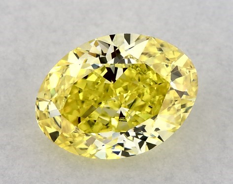 IGI 0.72 Carat Fancy Intense Yellow-VS1 Oval Cut Lab-Grown Diamond