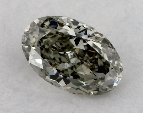 GIA 0.31 Carat Fancy Grayish Yellowish Green-SI1 Oval Cut Diamond
