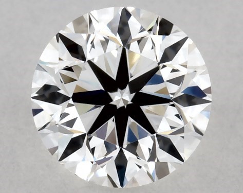 This 0.5 carat round diamond F color VVS2 clarity has Good proportions and a diamond grading report from GIA
