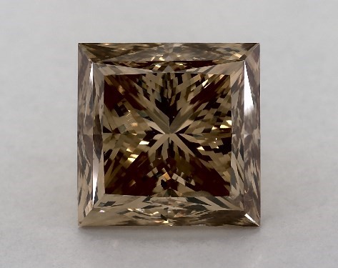 GIA 5.23 Carat Fancy Yellow Brown-SI2 Princess Cut Diamond