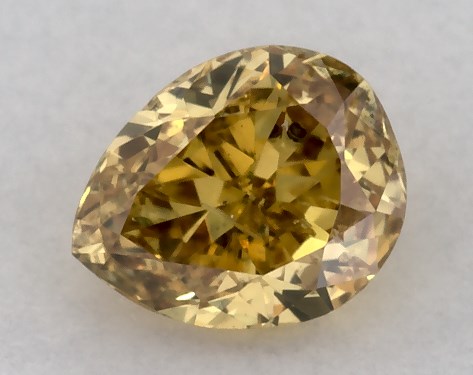 GIA 0.27 Carat Fancy Vivid Yellow Orange-I1 Pear Shaped Diamond