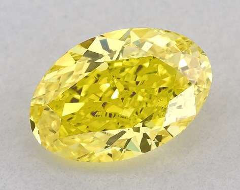 IGI 0.71 Carat Fancy Vivid Yellow-SI1 Oval Cut Lab-Grown Diamond