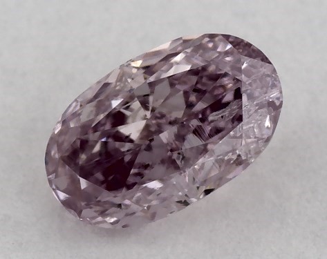 GIA 0.30 Carat Fancy Pink Purple-I1 Oval Cut Diamond