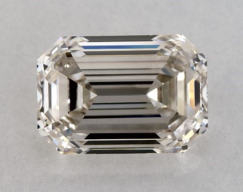 This 1.22 carat emerald diamond J color VVS2 clarity has Very Good proportions and a diamond grading report from IGI