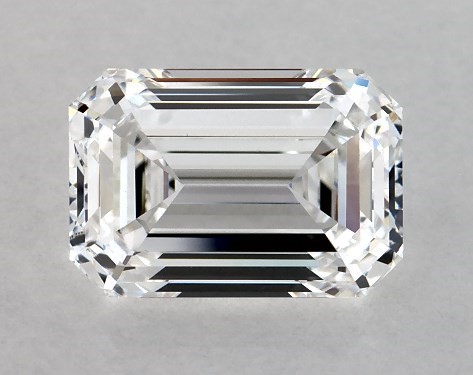 This Lab-Grown diamond 1.51 carat emerald E color VVS2 clarity has Very Good proportions and a diamond grading report from IGI