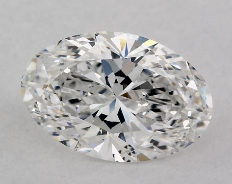 This Lab-Grown diamond 1.47 carat oval E color VS2 clarity has Ideal proportions and a diamond grading report from IGI