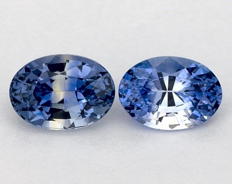 2.06 Total Carat Weight Oval Natural Blue Sapphires