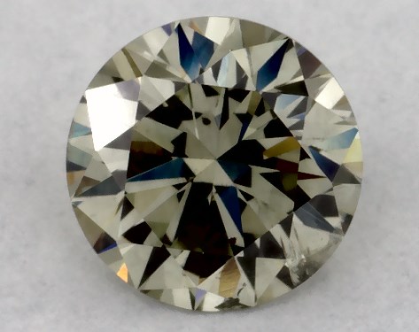 GIA 0.46 Carat Fancy Gray Yellowish Green-I1 Round Cut Diamond