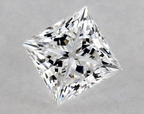 This 0.58 carat princess diamond D color VVS2 clarity has Ideal proportions and a diamond grading report from GIA
