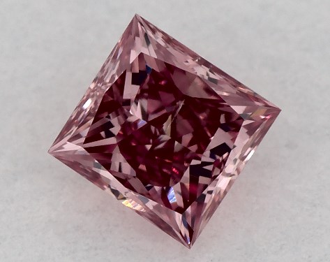 GIA 0.20 Carat Fancy Vivid Pink-SI1 Princess Cut Diamond