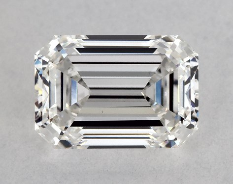 This Lab-Grown diamond 1.5 carat emerald F color VS1 clarity has Very Good proportions and a diamond grading report from GIA