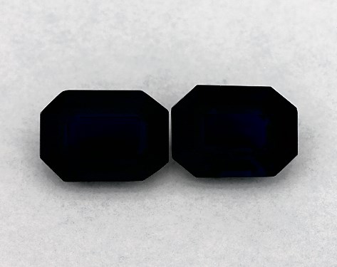 2.12 Total Carat Weight Emerald Natural Blue Sapphires