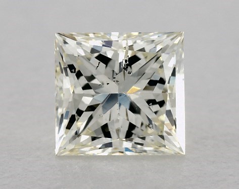 This 1.1 carat princess diamond K color I1 clarity has Very Good proportions and a diamond grading report from GIA
