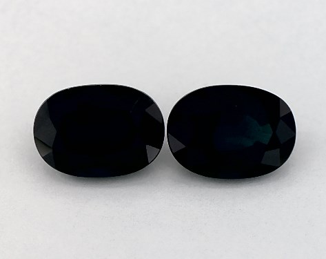 2.34 Total Carat Weight Oval Natural Blue Sapphires