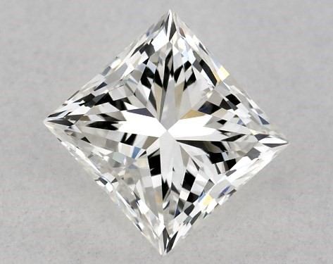 This 0.5 carat princess diamond G color VVS1 clarity has Good proportions and a diamond grading report from GIA