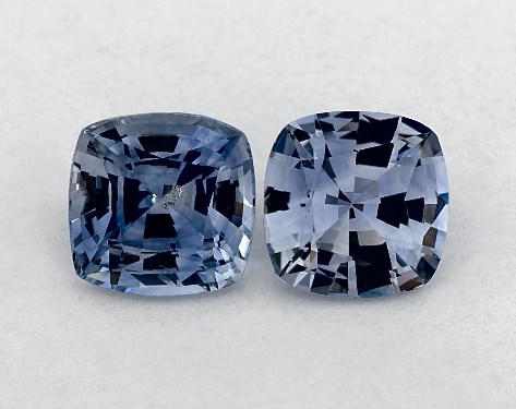 2.15 Total Carat Weight Cushion Natural Blue Sapphires