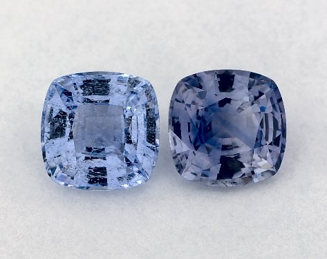 2.41 Total Carat Weight Cushion Natural Blue Sapphires
