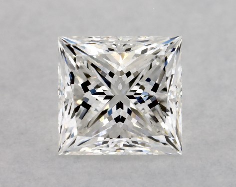 This 0.91 carat princess diamond F color VS2 clarity has Very Good proportions and a diamond grading report from GIA